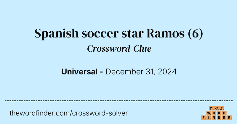 Spanish soccer star Ramos crossword clue image