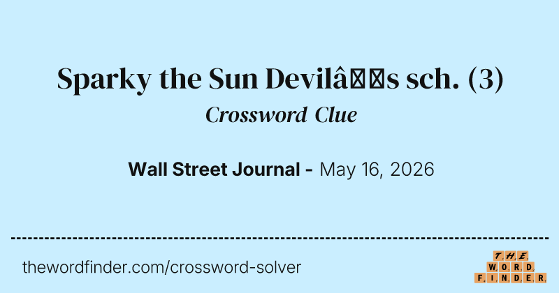 Sparky the Sun Devil’s sch. crossword clue image