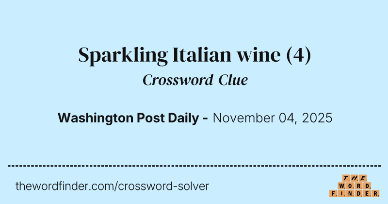 Sparkling Italian wine crossword clue image