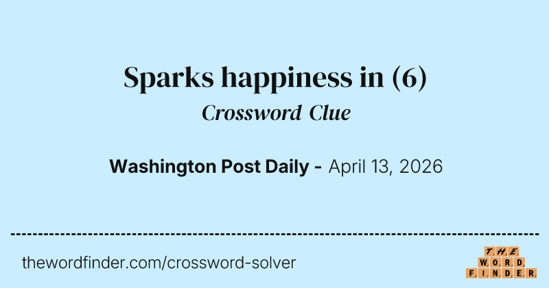 Sparks happiness in crossword clue image