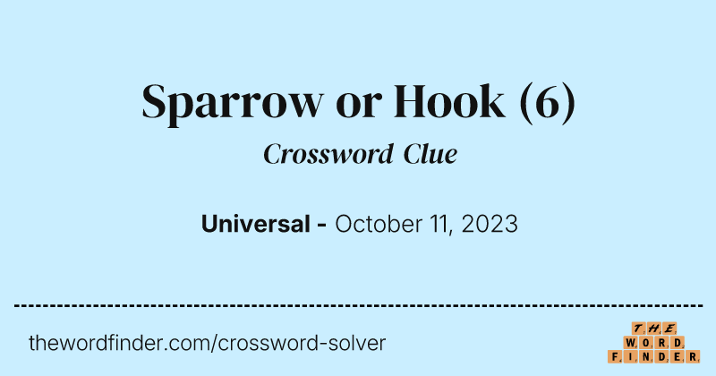 Sparrow or Hook crossword clue image
