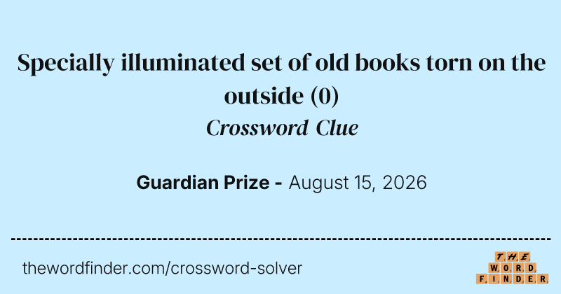 Specially illuminated set of old books torn on the outside crossword clue image