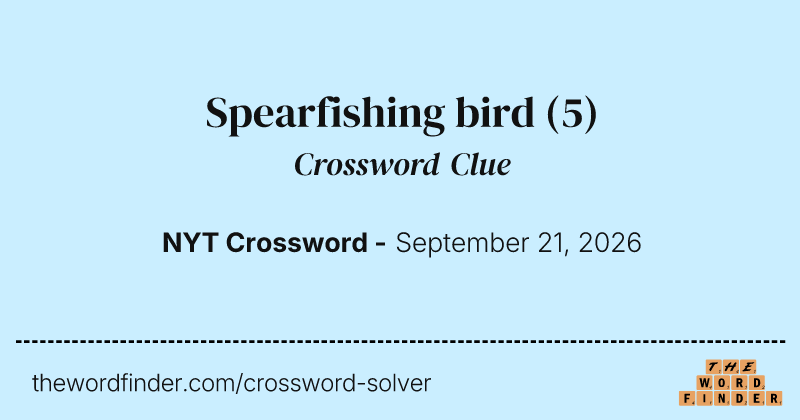 Spearfishing bird crossword clue image