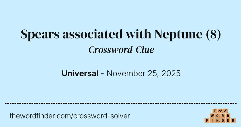 Spears associated with Neptune crossword clue image