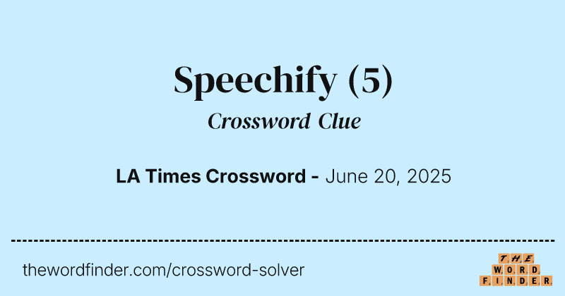 Speechify crossword clue image