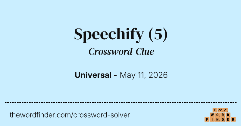 Speechify crossword clue image