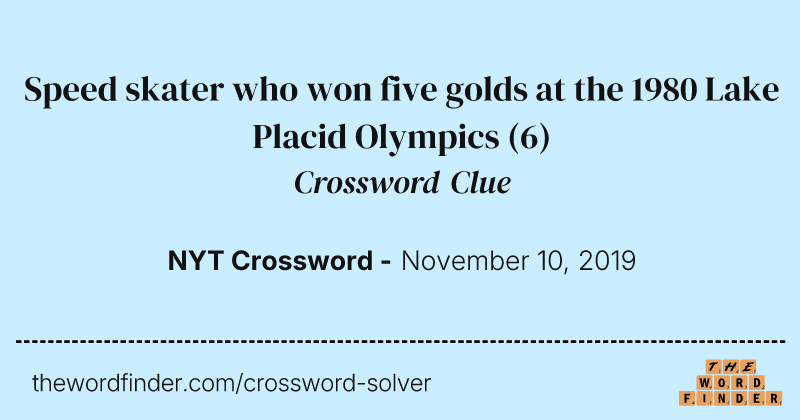Speed skater who won five golds at the 1980 Lake Placid Olympics crossword clue image