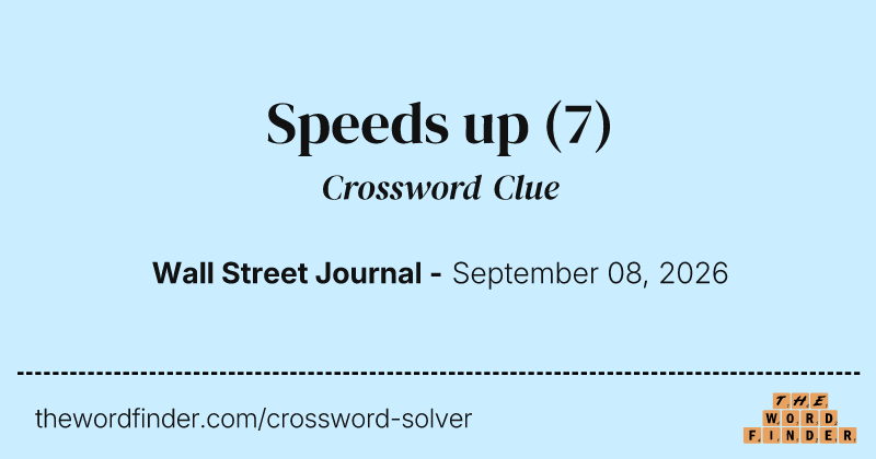 Speeds up crossword clue image