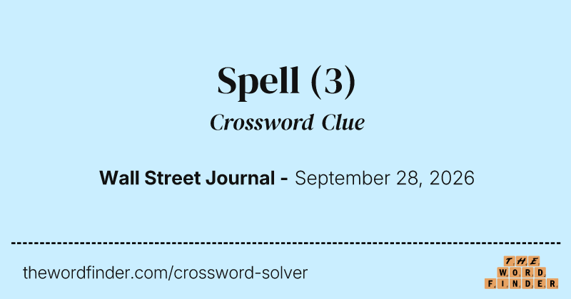 Spell crossword clue image
