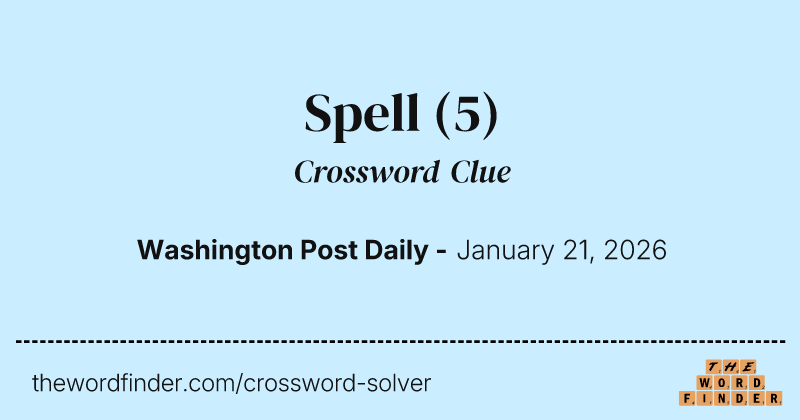 Spell crossword clue image
