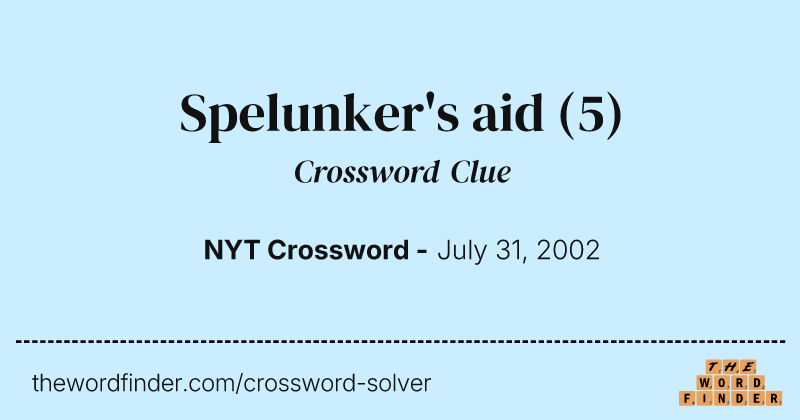 Spelunker's aid crossword clue image