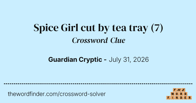 Spice Girl cut by tea tray crossword clue image