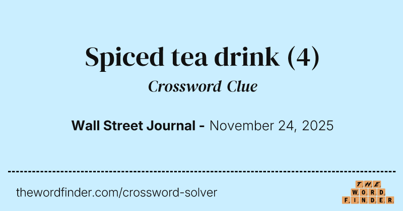 Spiced tea drink crossword clue image