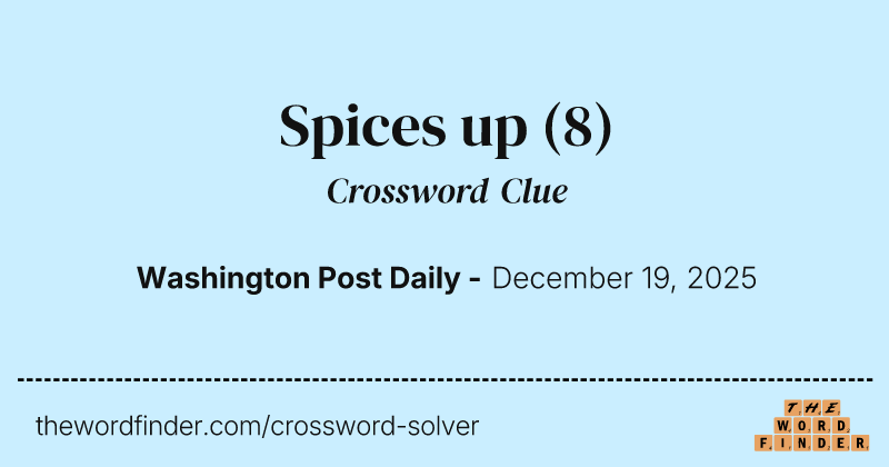 Spices up crossword clue image