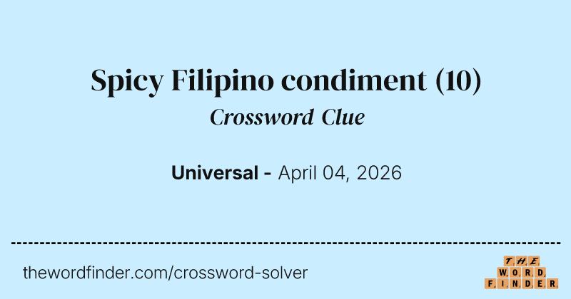 Spicy Filipino condiment crossword clue image