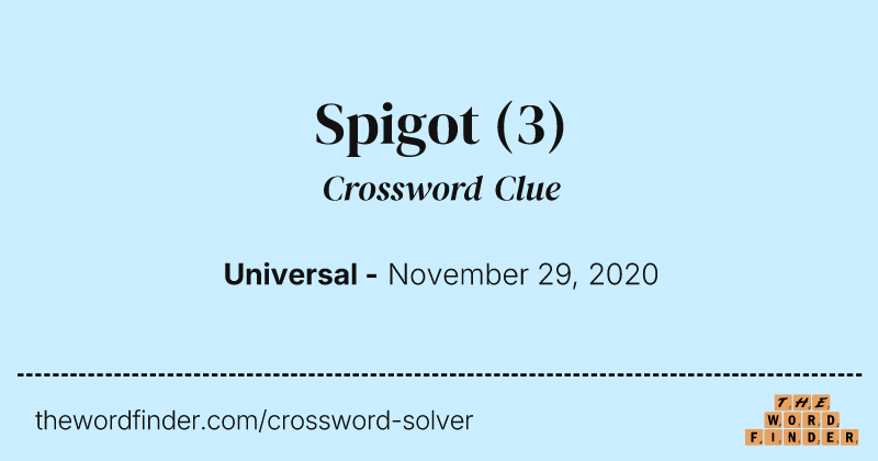 Spigot crossword clue image