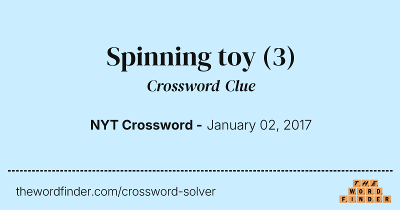Spinning toy crossword clue image