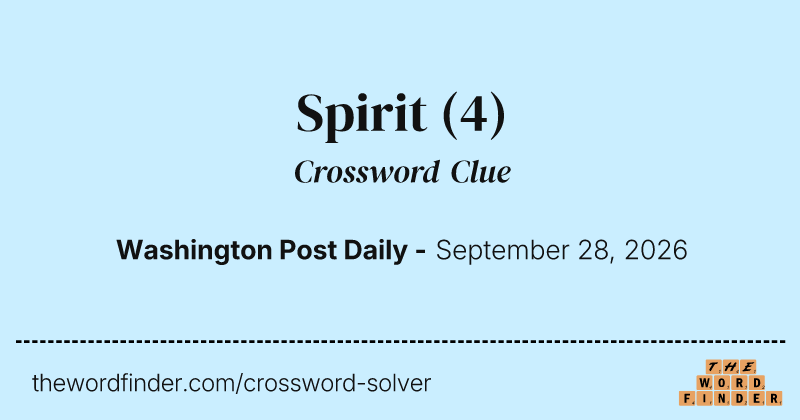 Spirit crossword clue image