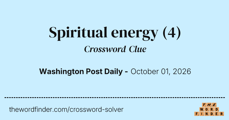 Spiritual energy crossword clue image