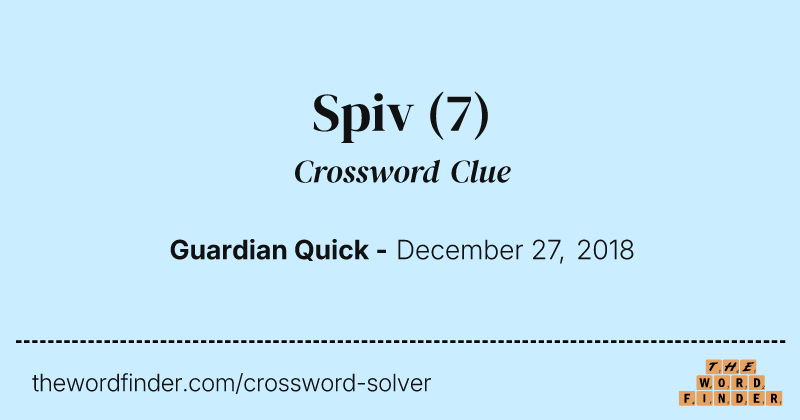 Spiv crossword clue image