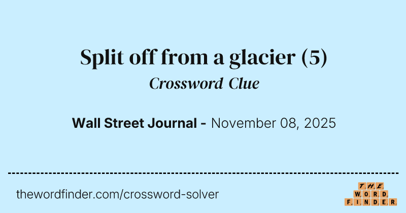 Split off from a glacier crossword clue image