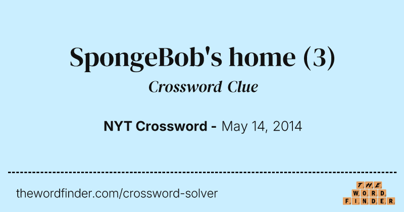 SpongeBob's home crossword clue image