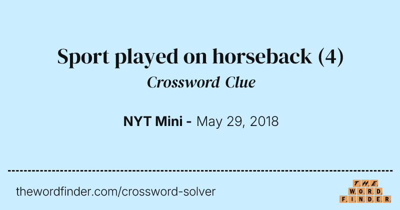 Sport played on horseback crossword clue image