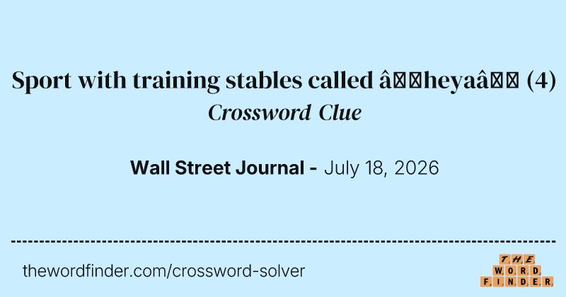 Sport with training stables called “heya” crossword clue image