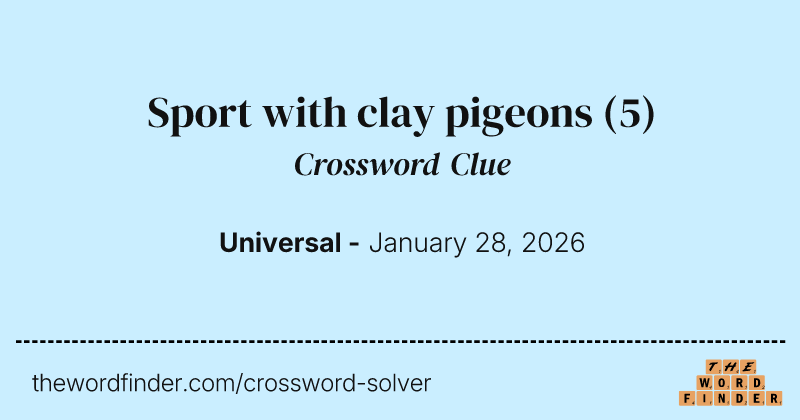 Sport with clay pigeons crossword clue image