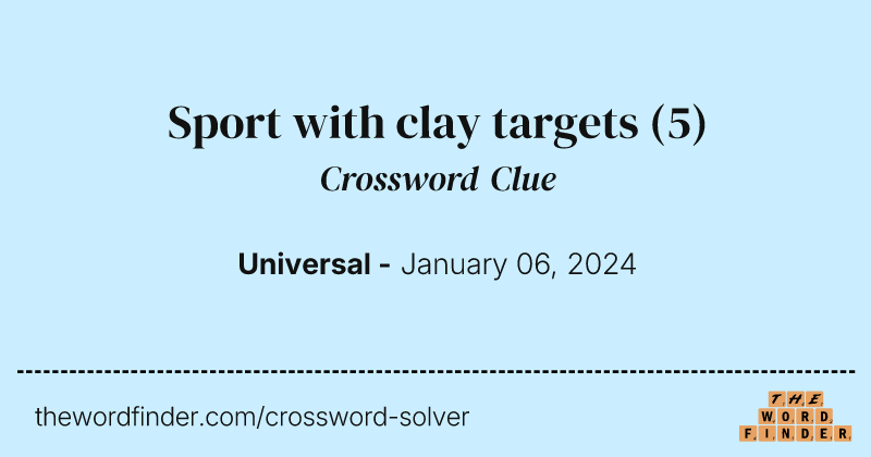 Sport with clay targets crossword clue image