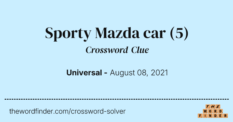 Sporty Mazda car crossword clue image
