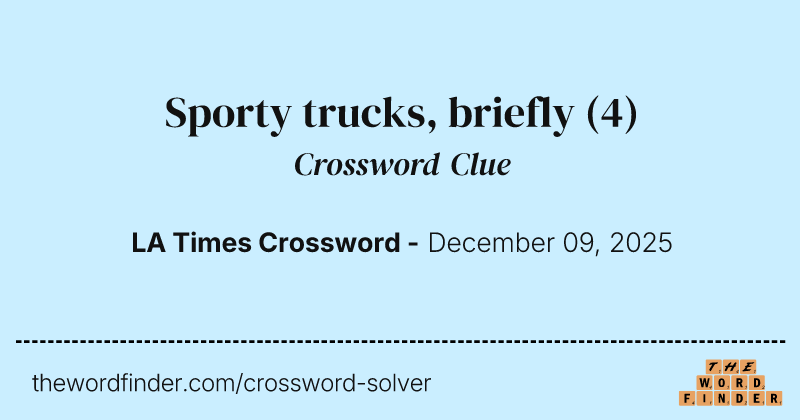 Sporty trucks, briefly crossword clue image