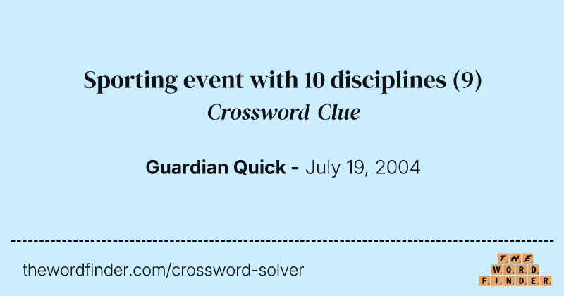 Sporting event with 10 disciplines crossword clue image