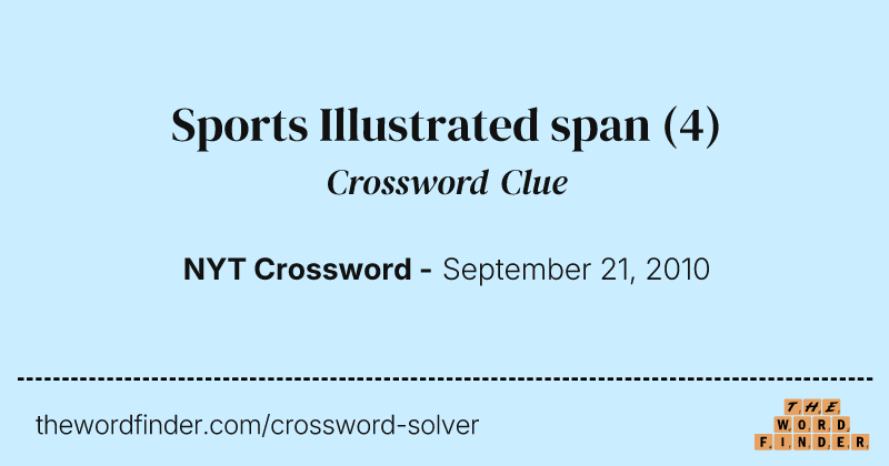 Sports Illustrated span crossword clue image
