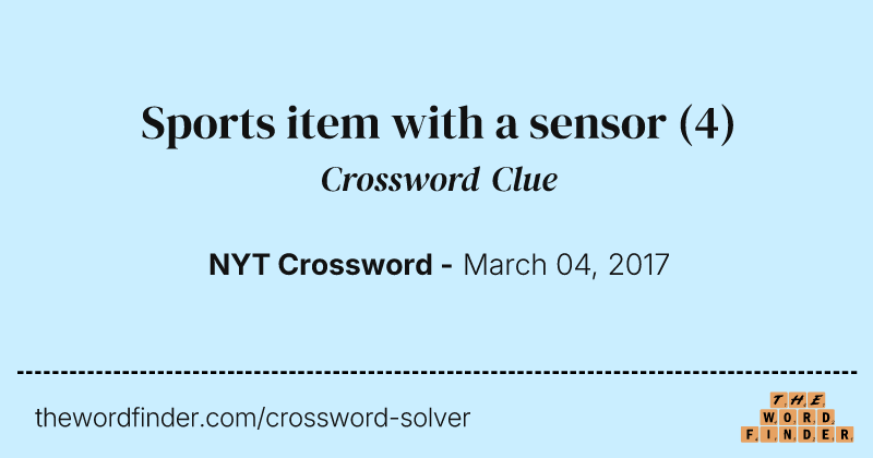 Sports item with a sensor crossword clue image