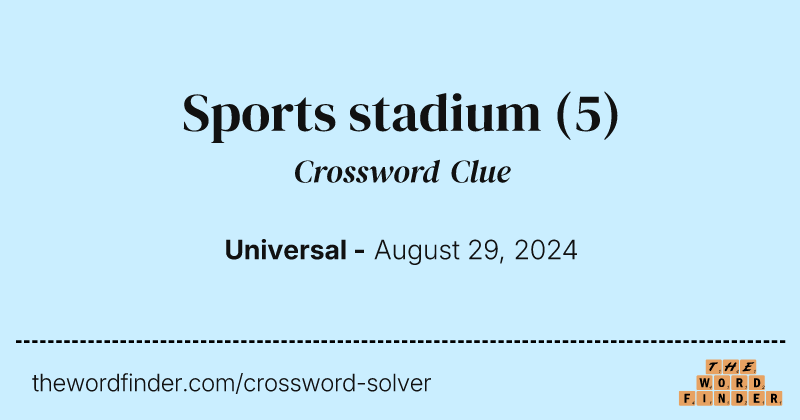 Sports stadium crossword clue image