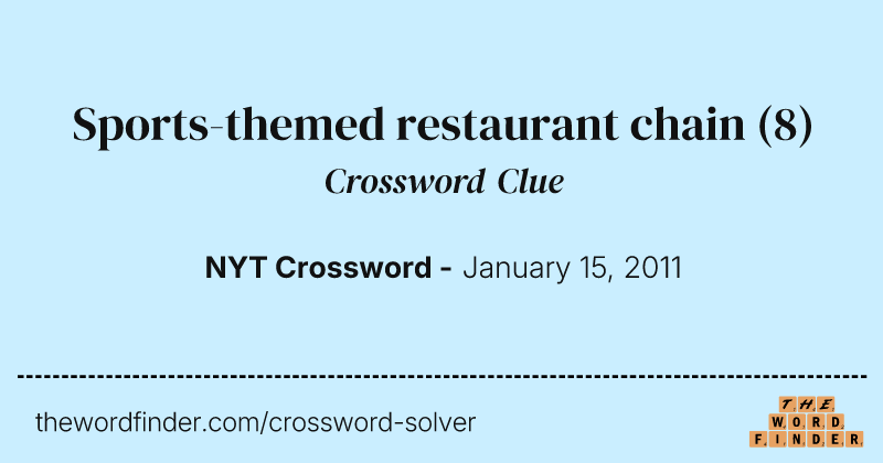 Sports-themed restaurant chain crossword clue image
