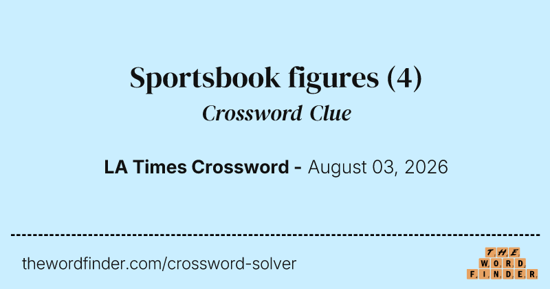 Sportsbook figures crossword clue image