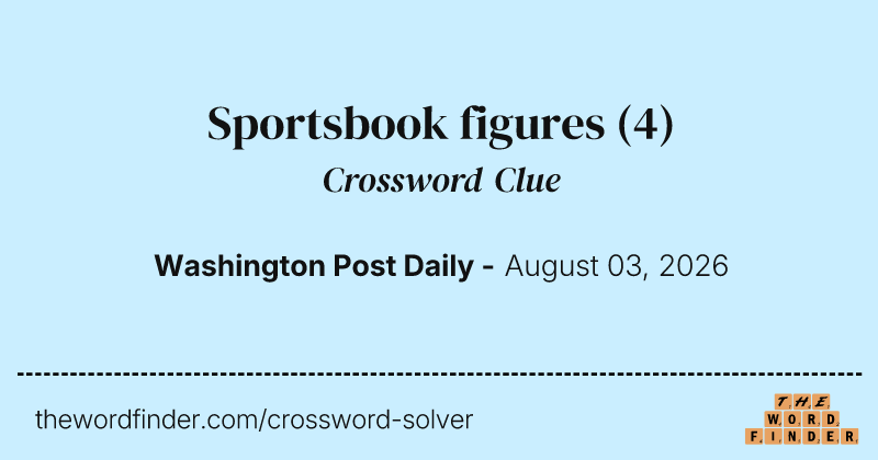 Sportsbook figures crossword clue image