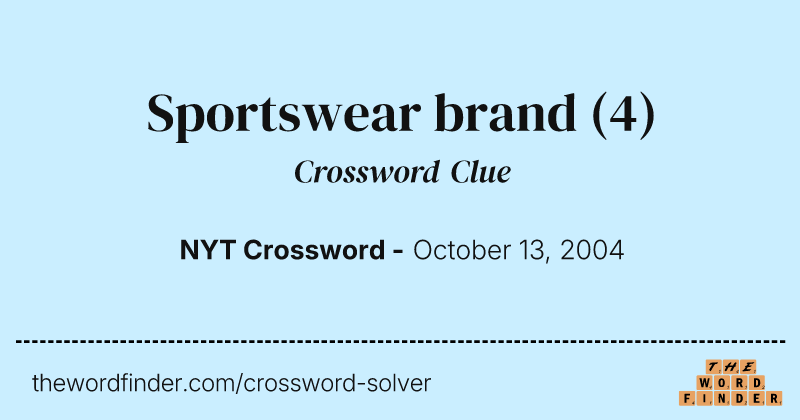 Sportswear brand crossword clue image