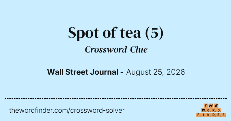 Spot of tea crossword clue image