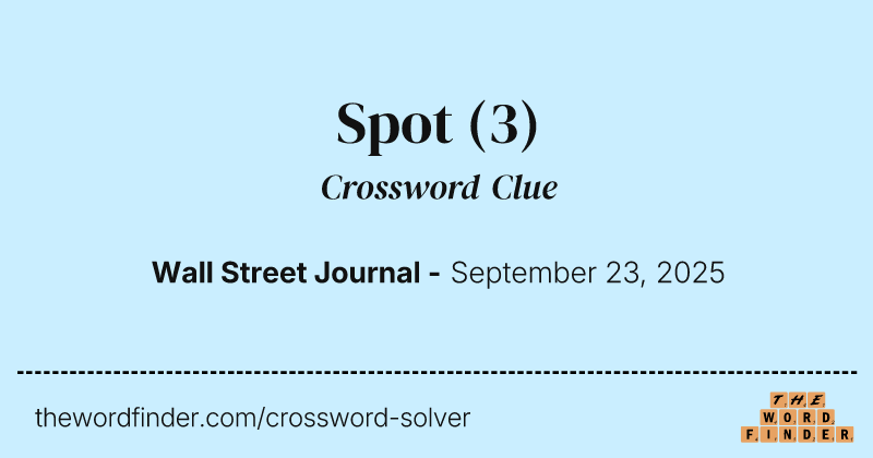 Spot crossword clue image