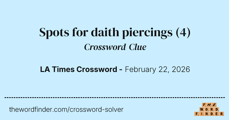Spots for daith piercings crossword clue image