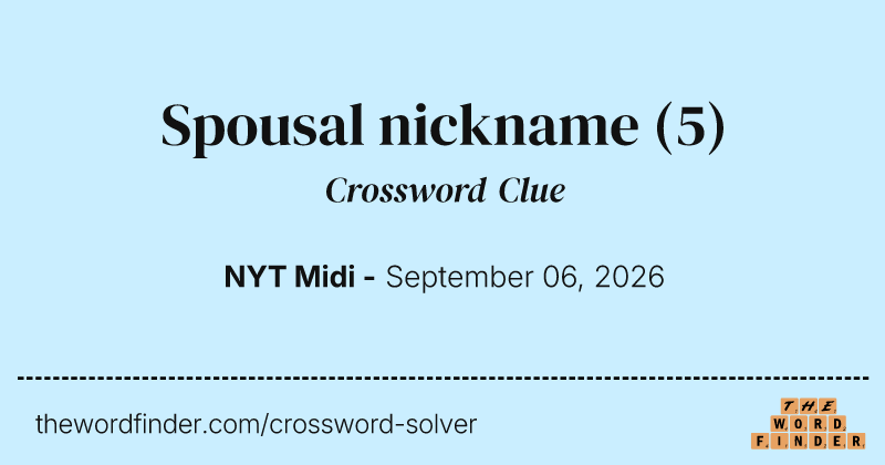 Spousal nickname crossword clue image