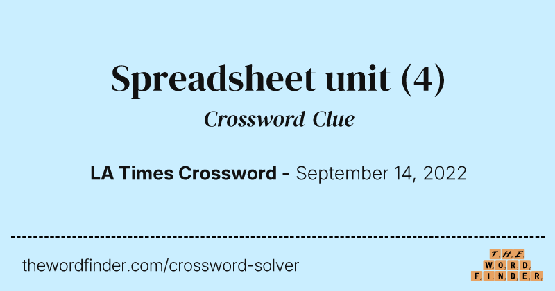 Spreadsheet unit crossword clue image