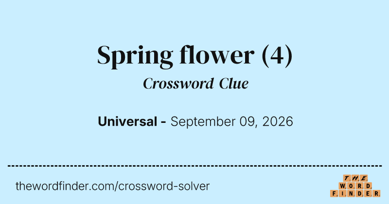 Spring flower crossword clue image