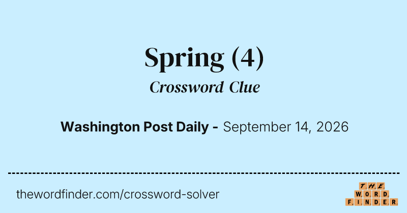 Spring crossword clue image