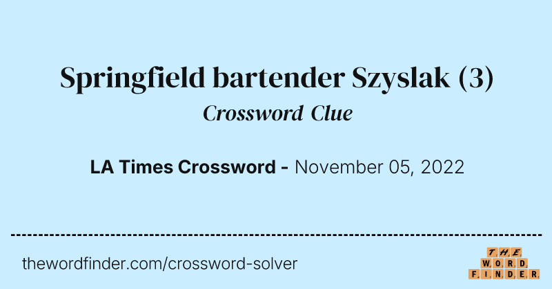 Springfield bartender Szyslak crossword clue image