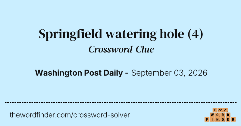 Springfield watering hole crossword clue image