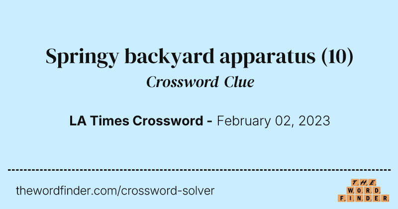 Springy backyard apparatus crossword clue image